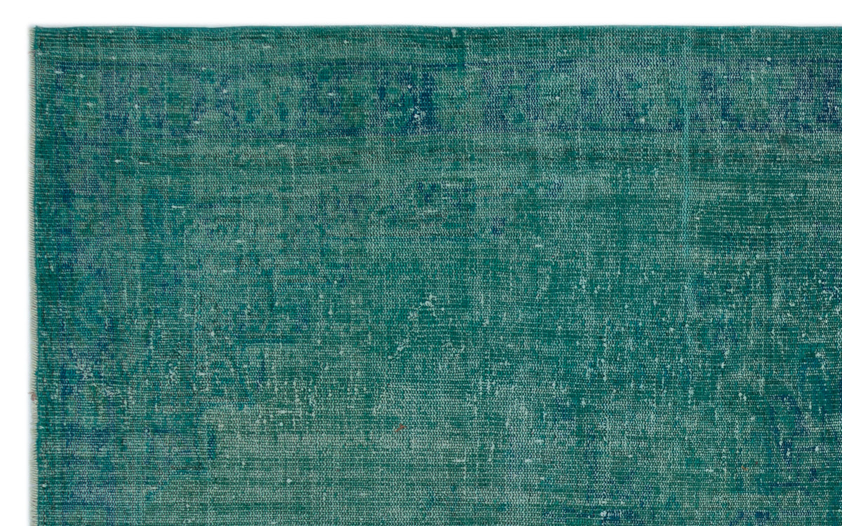 Turquoise  Over Dyed Vintage Rug 5&#39;8&#39;&#39; x 9&#39;2&#39;&#39; ft 172 x 280 cm