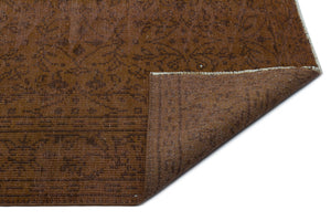 Brown Over Dyed Vintage Rug 6'4'' x 8'9'' ft 192 x 266 cm