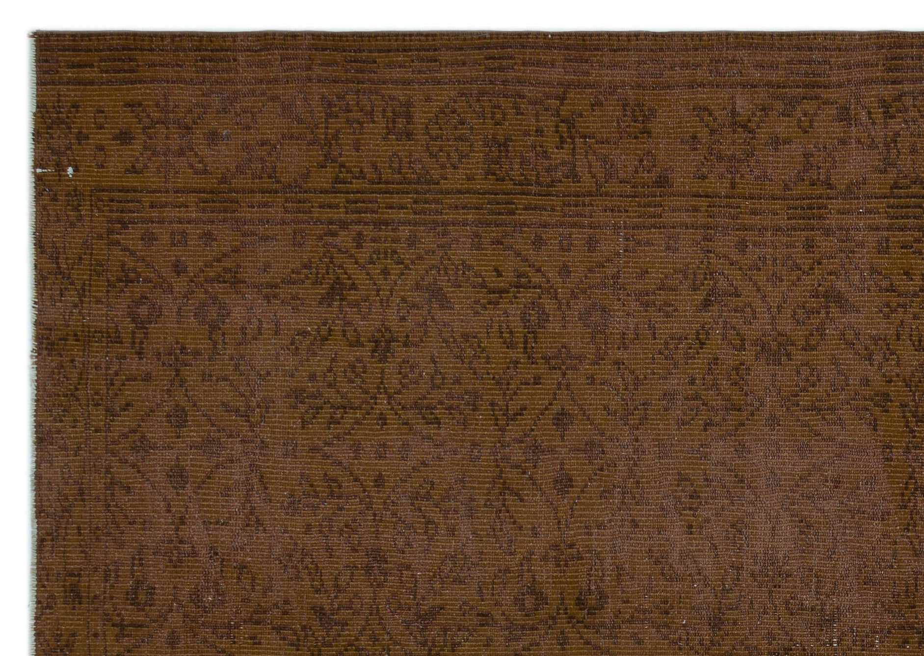 Brown Over Dyed Vintage Rug 6'4'' x 8'9'' ft 192 x 266 cm