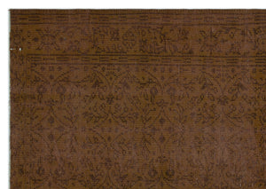 Brown Over Dyed Vintage Rug 6'4'' x 8'9'' ft 192 x 266 cm