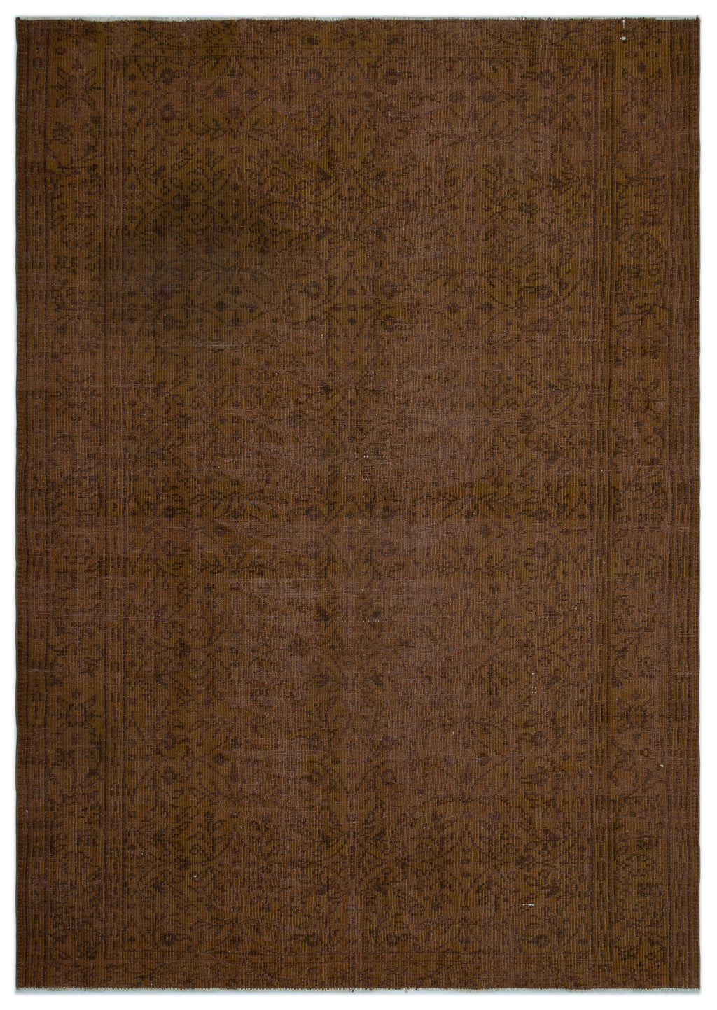 Brown Over Dyed Vintage Rug 6'4'' x 8'9'' ft 192 x 266 cm