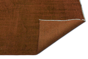 Brown Over Dyed Vintage Rug 5'5'' x 8'6'' ft 164 x 260 cm