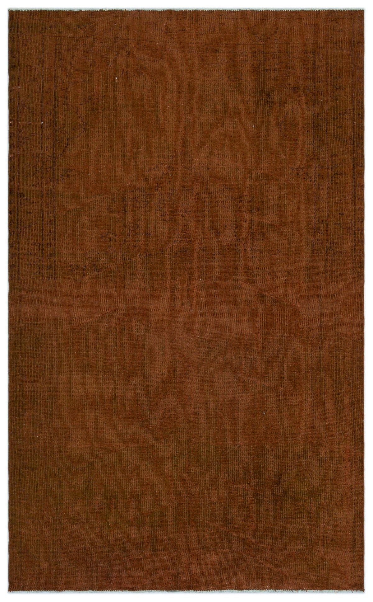 Brown Over Dyed Vintage Rug 5&#39;5&#39;&#39; x 8&#39;6&#39;&#39; ft 164 x 260 cm