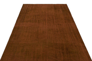 Brown Over Dyed Vintage Rug 5'5'' x 8'6'' ft 164 x 260 cm