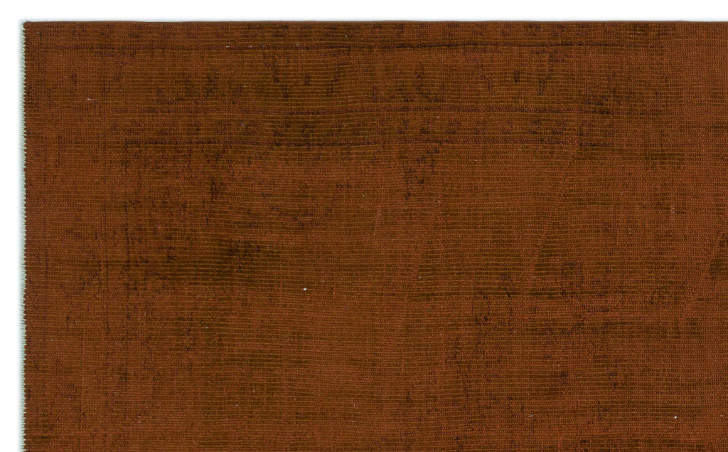Brown Over Dyed Vintage Rug 5'5'' x 8'6'' ft 164 x 260 cm