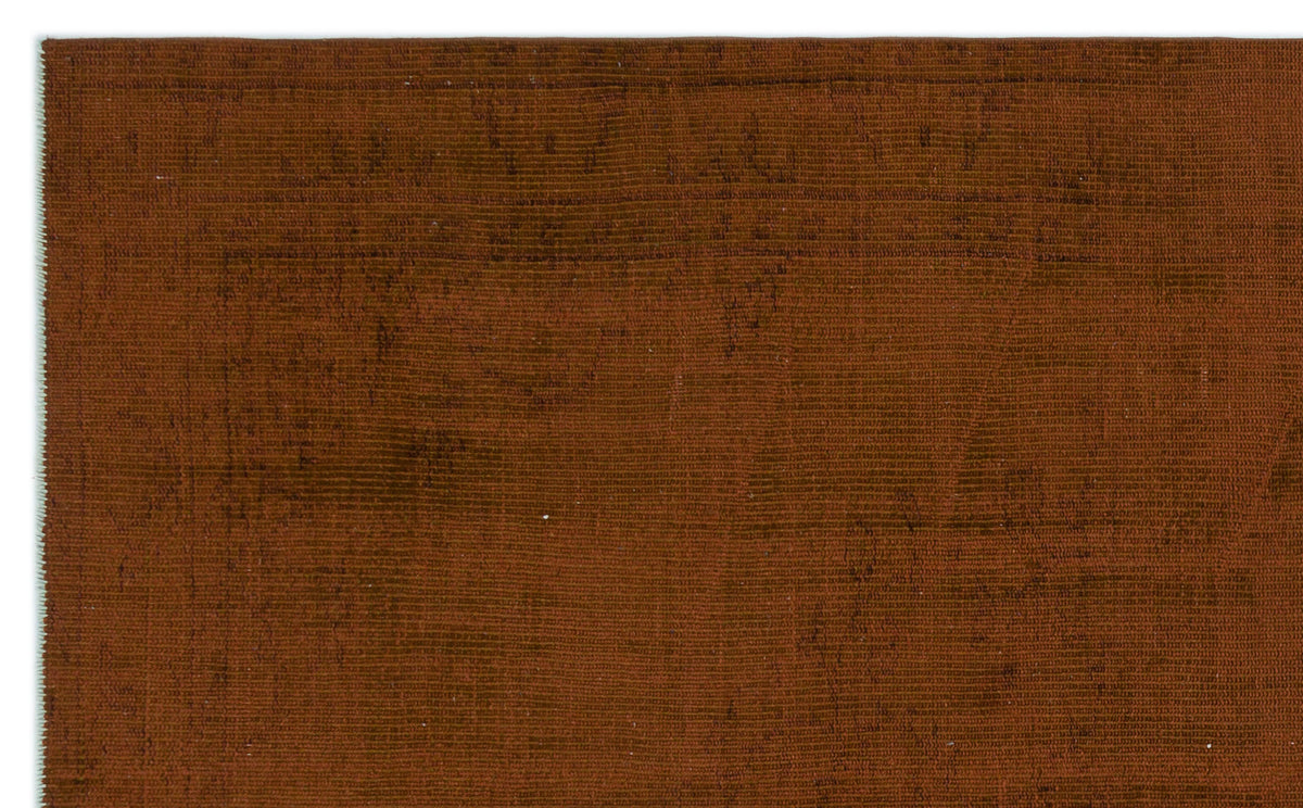 Brown Over Dyed Vintage Rug 5&#39;5&#39;&#39; x 8&#39;6&#39;&#39; ft 164 x 260 cm