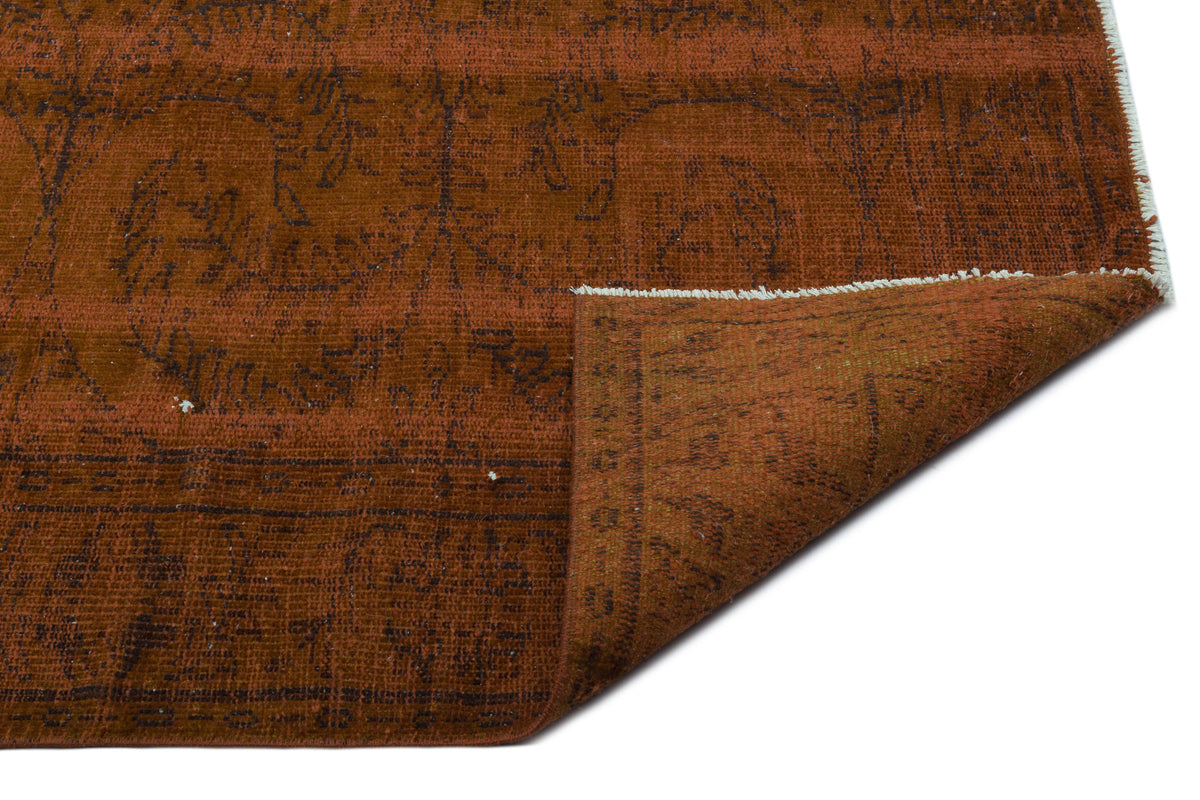 Brown Over Dyed Vintage Rug 5&#39;11&#39;&#39; x 9&#39;3&#39;&#39; ft 181 x 283 cm
