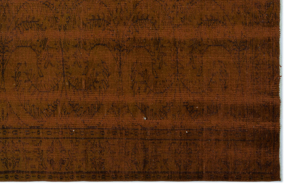 Brown Over Dyed Vintage Rug 5'11'' x 9'3'' ft 181 x 283 cm