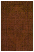 Brown Over Dyed Vintage Rug 5'7'' x 8'6'' ft 171 x 258 cm