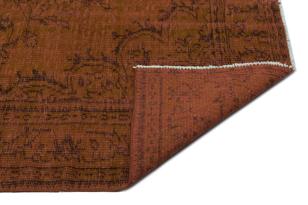 Brown Over Dyed Vintage Rug 5'7'' x 8'6'' ft 171 x 258 cm