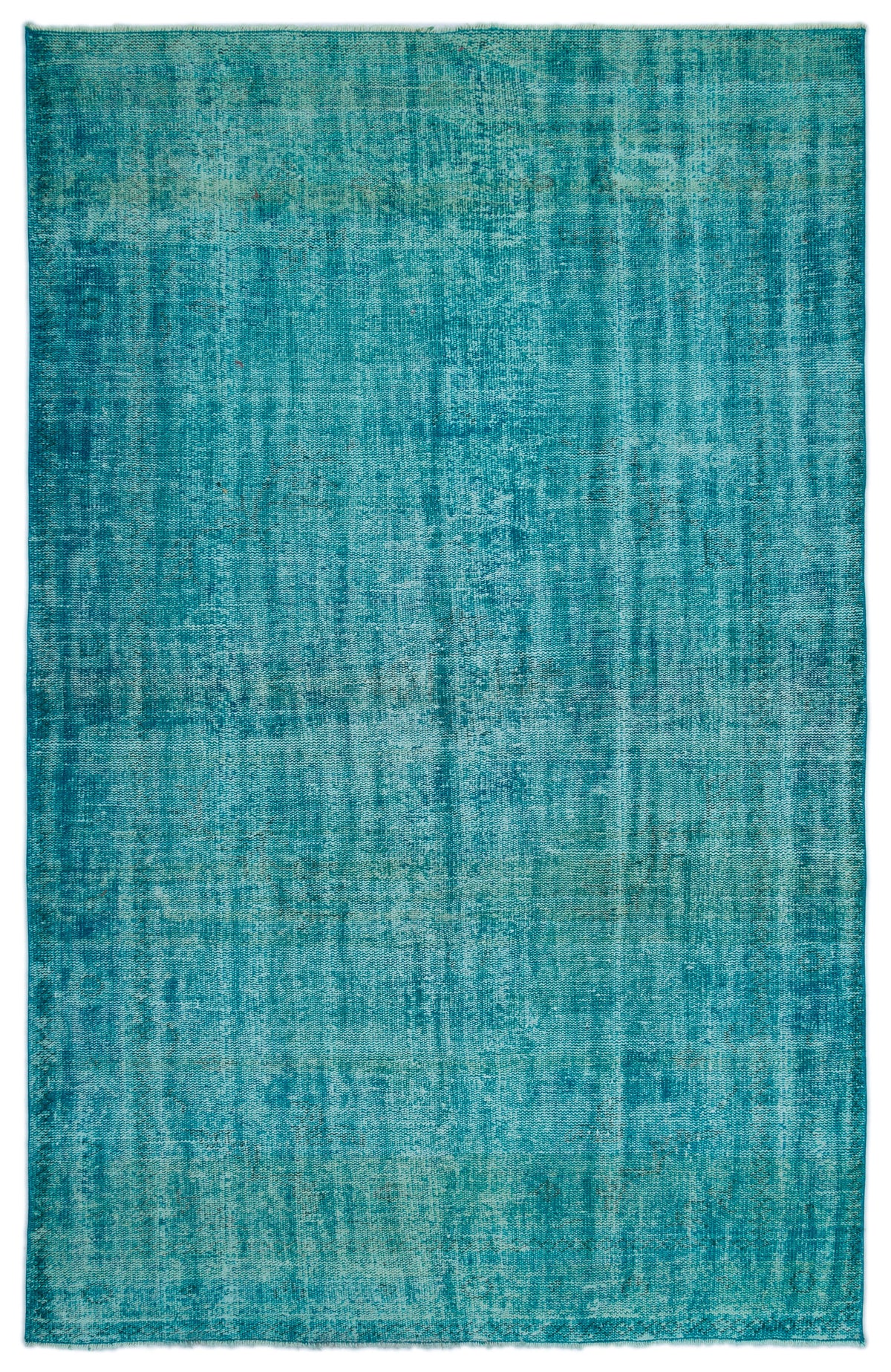 Turquoise  Over Dyed Vintage Rug 5&#39;11&#39;&#39; x 9&#39;0&#39;&#39; ft 180 x 275 cm