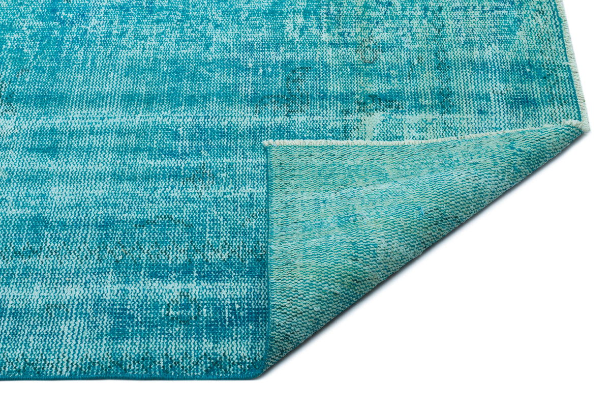 Turquoise  Over Dyed Vintage Rug 5&#39;11&#39;&#39; x 9&#39;0&#39;&#39; ft 180 x 275 cm