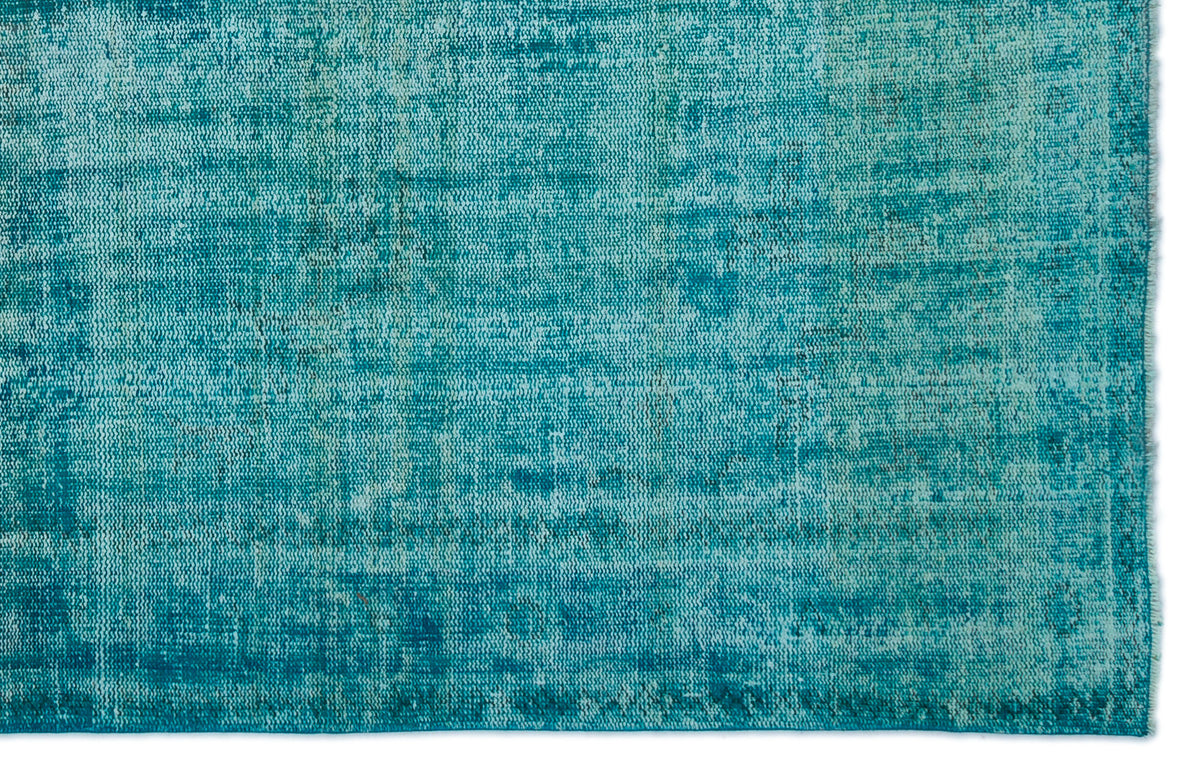 Turquoise  Over Dyed Vintage Rug 5&#39;11&#39;&#39; x 9&#39;0&#39;&#39; ft 180 x 275 cm