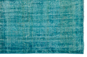 Turquoise  Over Dyed Vintage Rug 5'11'' x 9'0'' ft 180 x 275 cm
