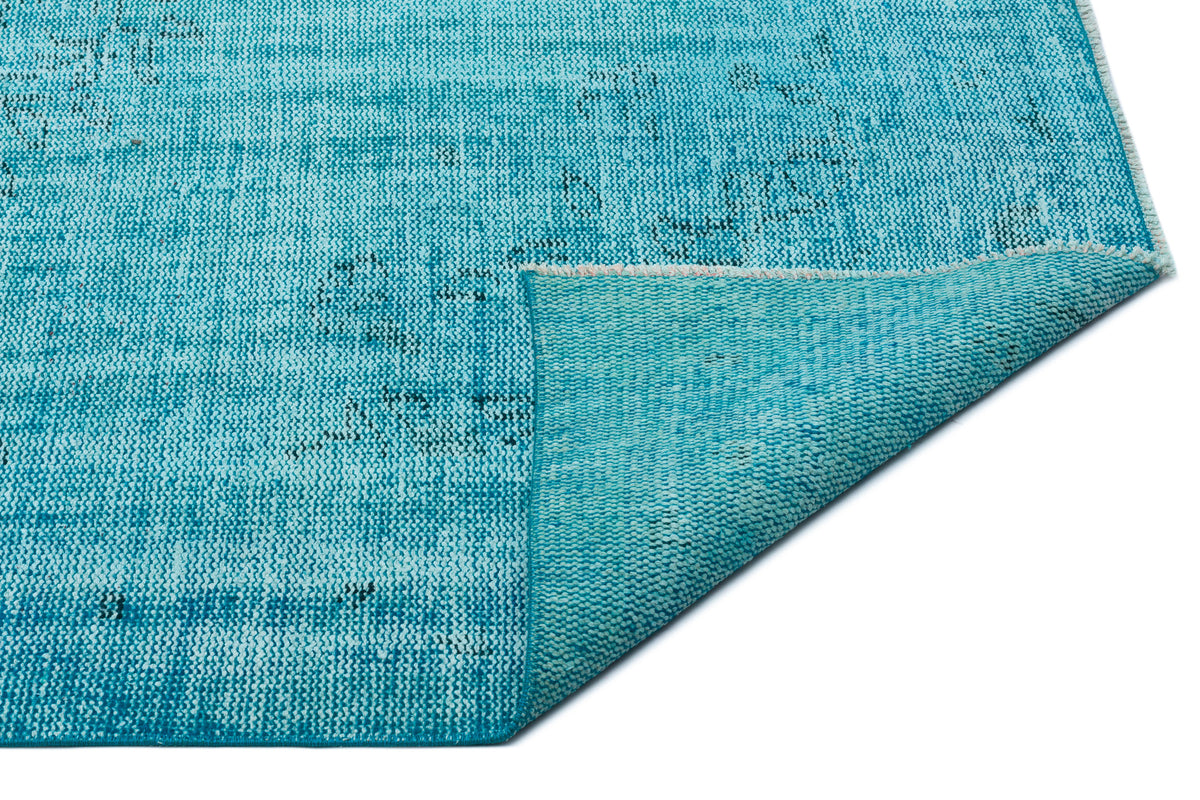 Turquoise  Over Dyed Vintage Rug 6&#39;1&#39;&#39; x 9&#39;3&#39;&#39; ft 185 x 281 cm