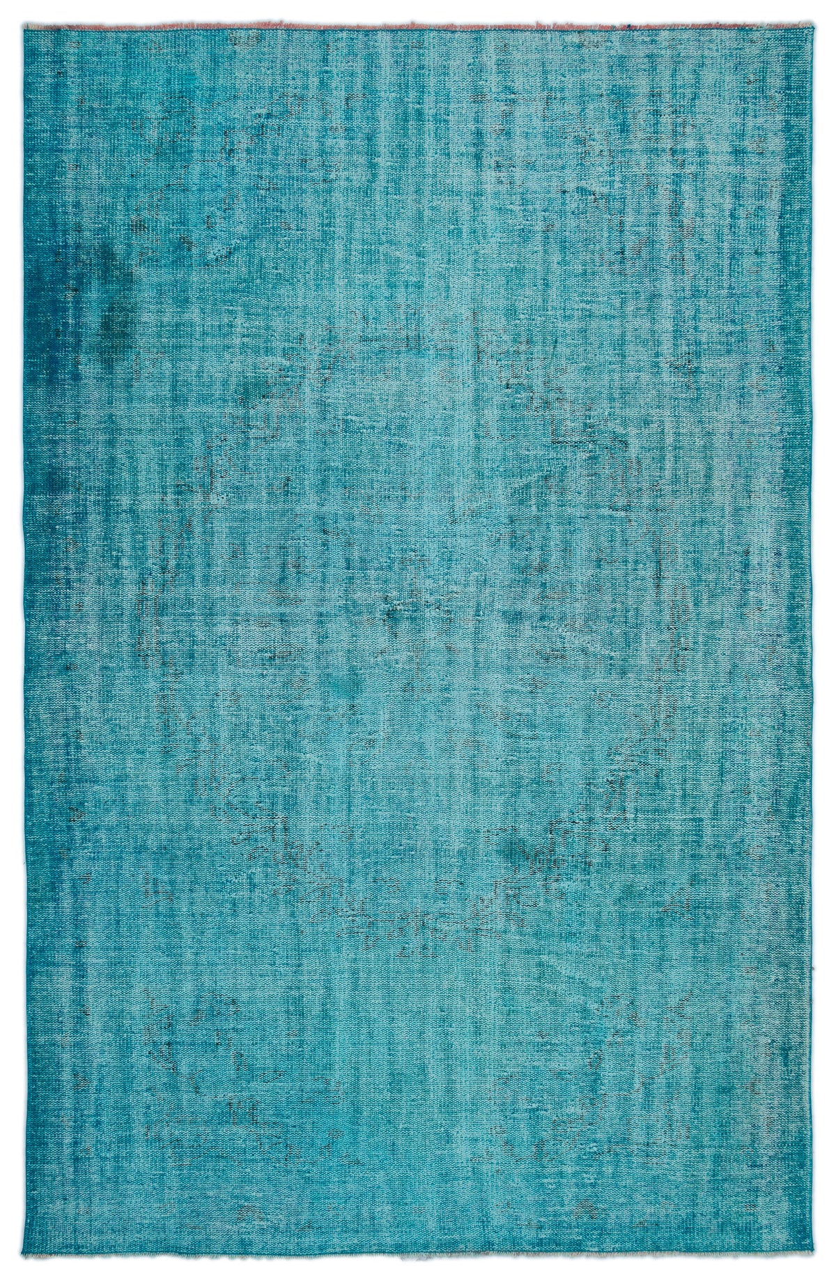 Turquoise  Over Dyed Vintage Rug 6&#39;1&#39;&#39; x 9&#39;3&#39;&#39; ft 185 x 281 cm