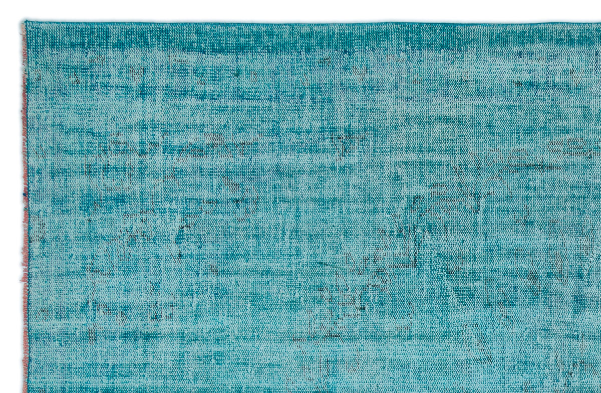 Turquoise  Over Dyed Vintage Rug 6&#39;1&#39;&#39; x 9&#39;3&#39;&#39; ft 185 x 281 cm
