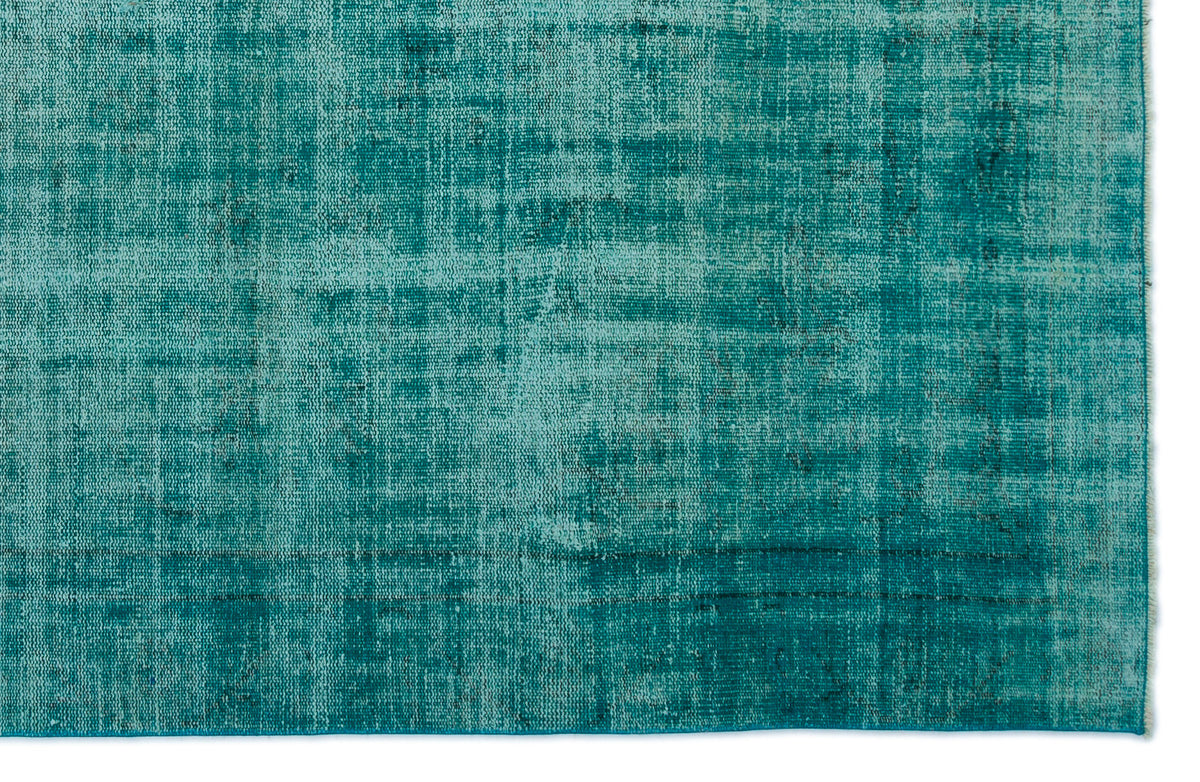 Turquoise  Over Dyed Vintage Rug 5&#39;7&#39;&#39; x 9&#39;0&#39;&#39; ft 170 x 275 cm