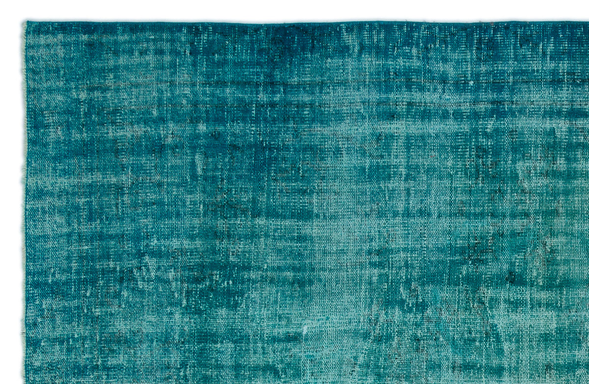 Turquoise  Over Dyed Vintage Rug 5&#39;7&#39;&#39; x 9&#39;0&#39;&#39; ft 170 x 275 cm