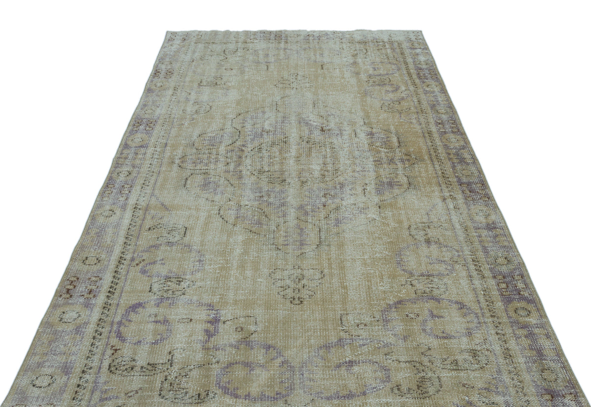 Beige Over Dyed Vintage Rug 5&#39;7&#39;&#39; x 9&#39;5&#39;&#39; ft 169 x 286 cm