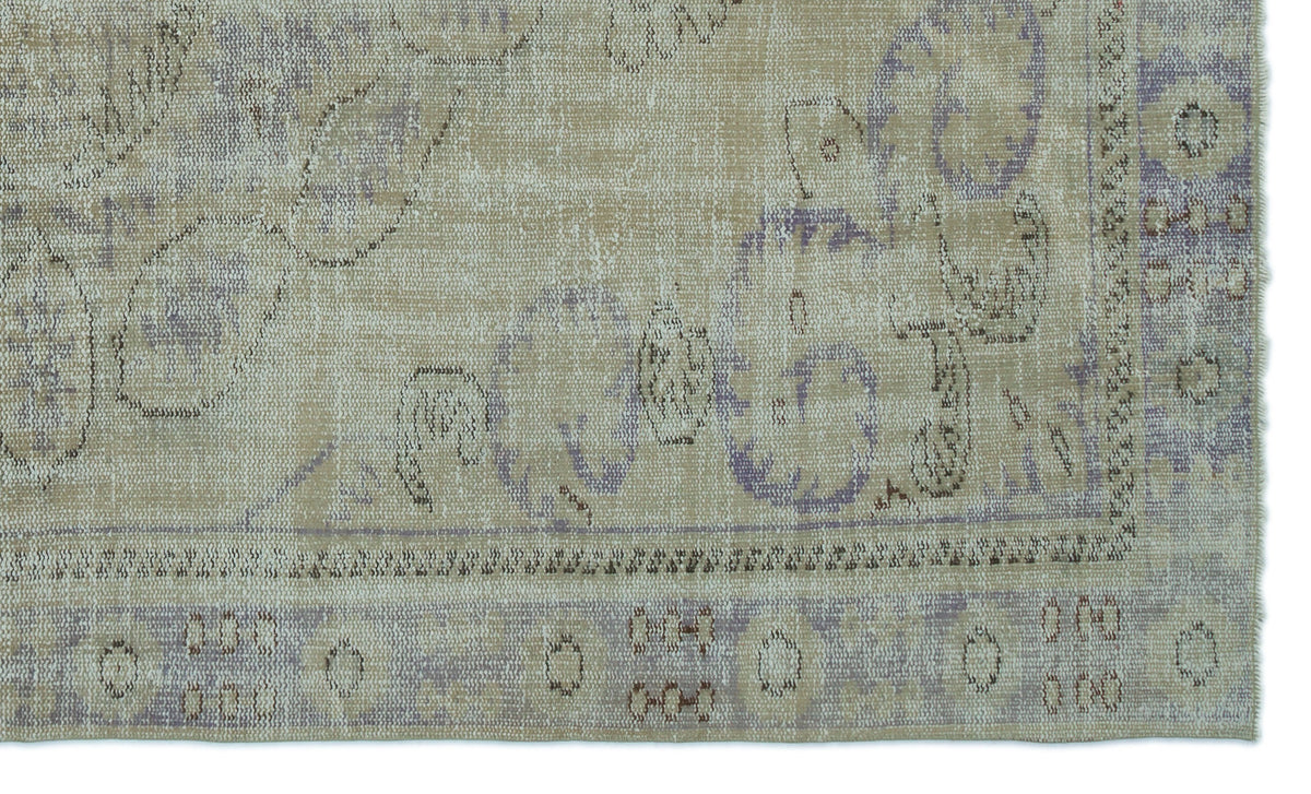 Beige Over Dyed Vintage Rug 5&#39;7&#39;&#39; x 9&#39;5&#39;&#39; ft 169 x 286 cm