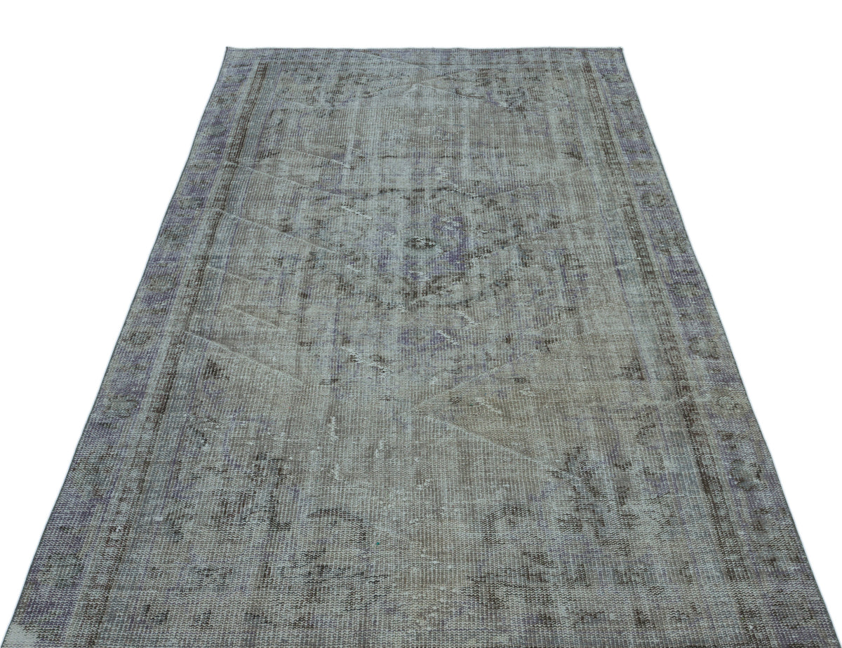 Blue Over Dyed Vintage Rug 4&#39;9&#39;&#39; x 8&#39;9&#39;&#39; ft 146 x 266 cm