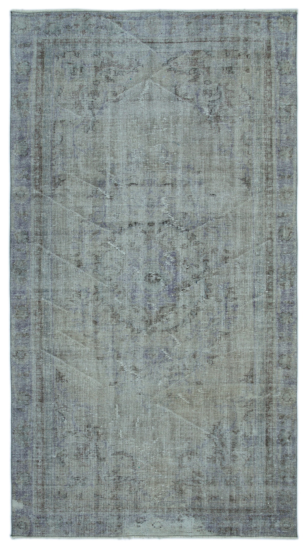 Blue Over Dyed Vintage Rug 4&#39;9&#39;&#39; x 8&#39;9&#39;&#39; ft 146 x 266 cm