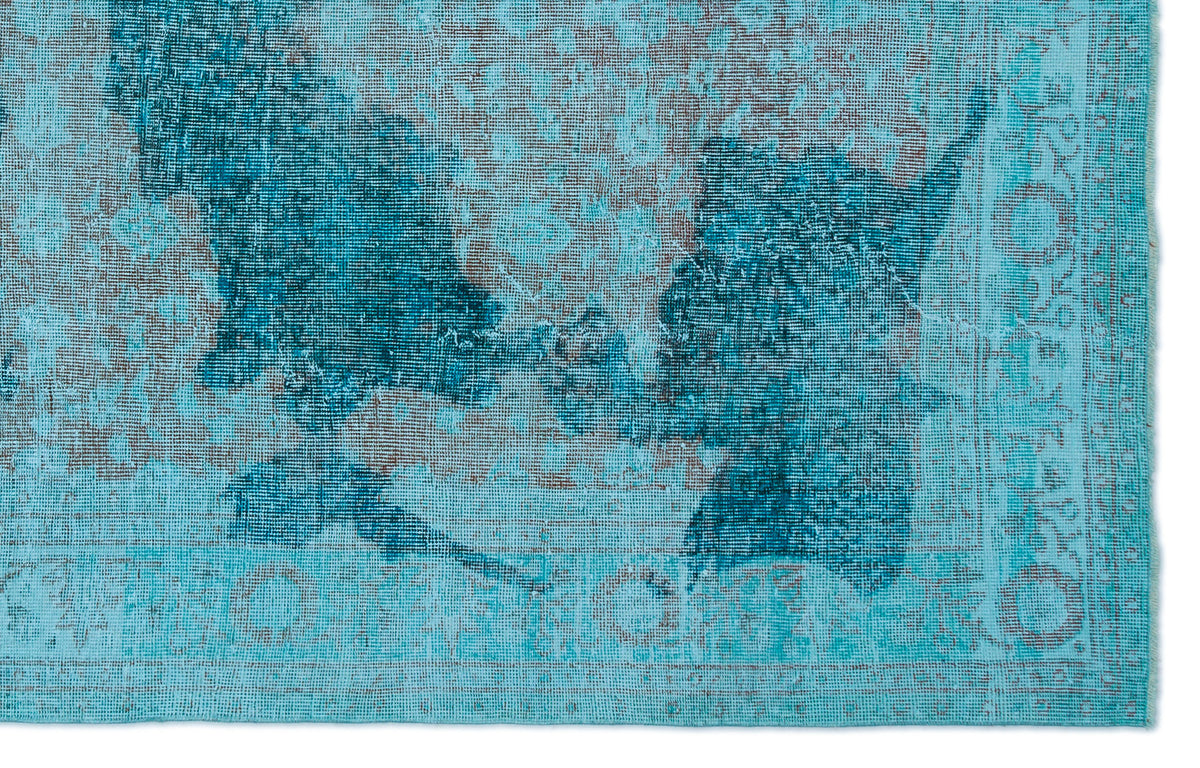 Turquoise  Over Dyed Vintage Rug 6&#39;1&#39;&#39; x 9&#39;6&#39;&#39; ft 185 x 290 cm