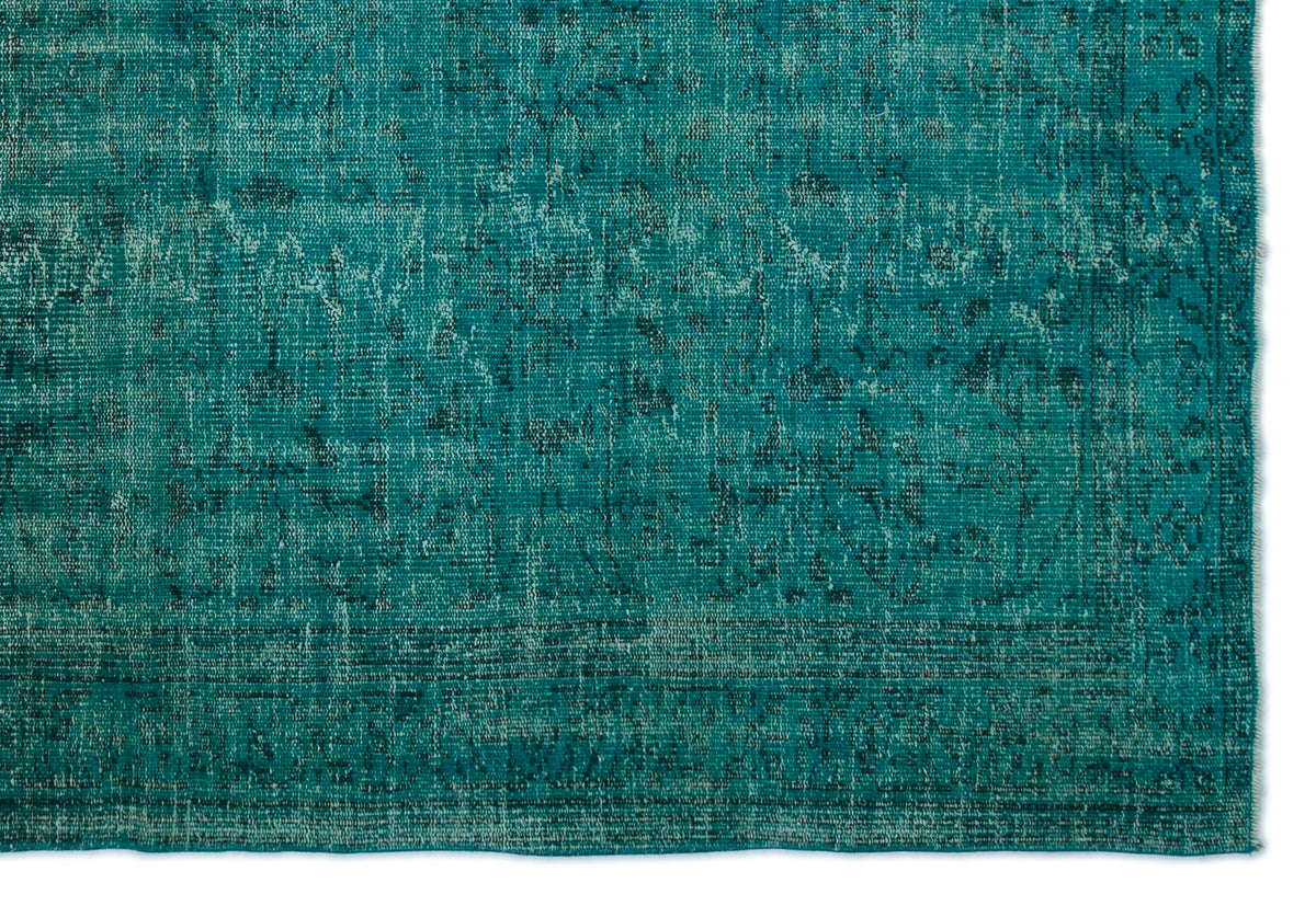 Turquoise  Over Dyed Vintage Rug 5&#39;11&#39;&#39; x 8&#39;6&#39;&#39; ft 180 x 260 cm