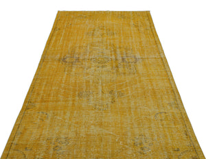 Yellow Over Dyed Vintage Rug 4'9'' x 8'10'' ft 145 x 270 cm