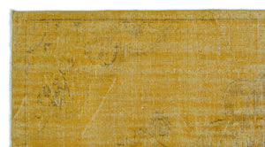 Yellow Over Dyed Vintage Rug 4'9'' x 8'10'' ft 145 x 270 cm