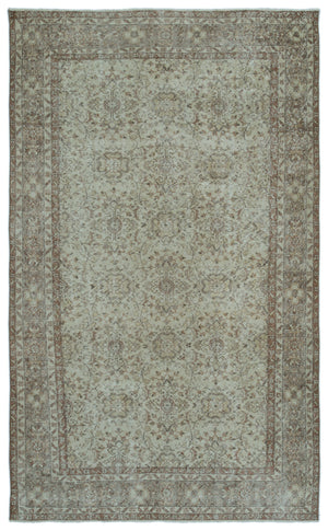 Green Over Dyed Vintage Rug 6'0'' x 10'1'' ft 183 x 307 cm