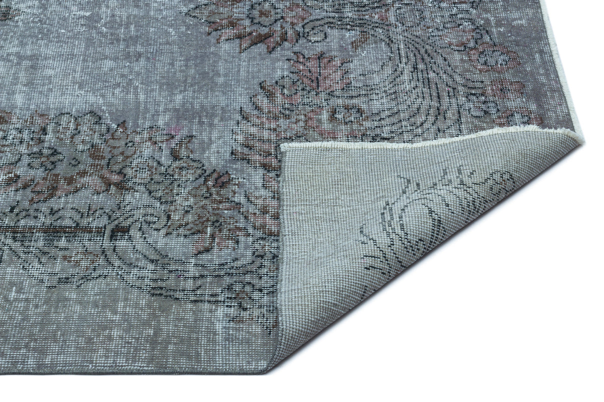 Blue Over Dyed Vintage Rug 5&#39;3&#39;&#39; x 9&#39;7&#39;&#39; ft 160 x 292 cm