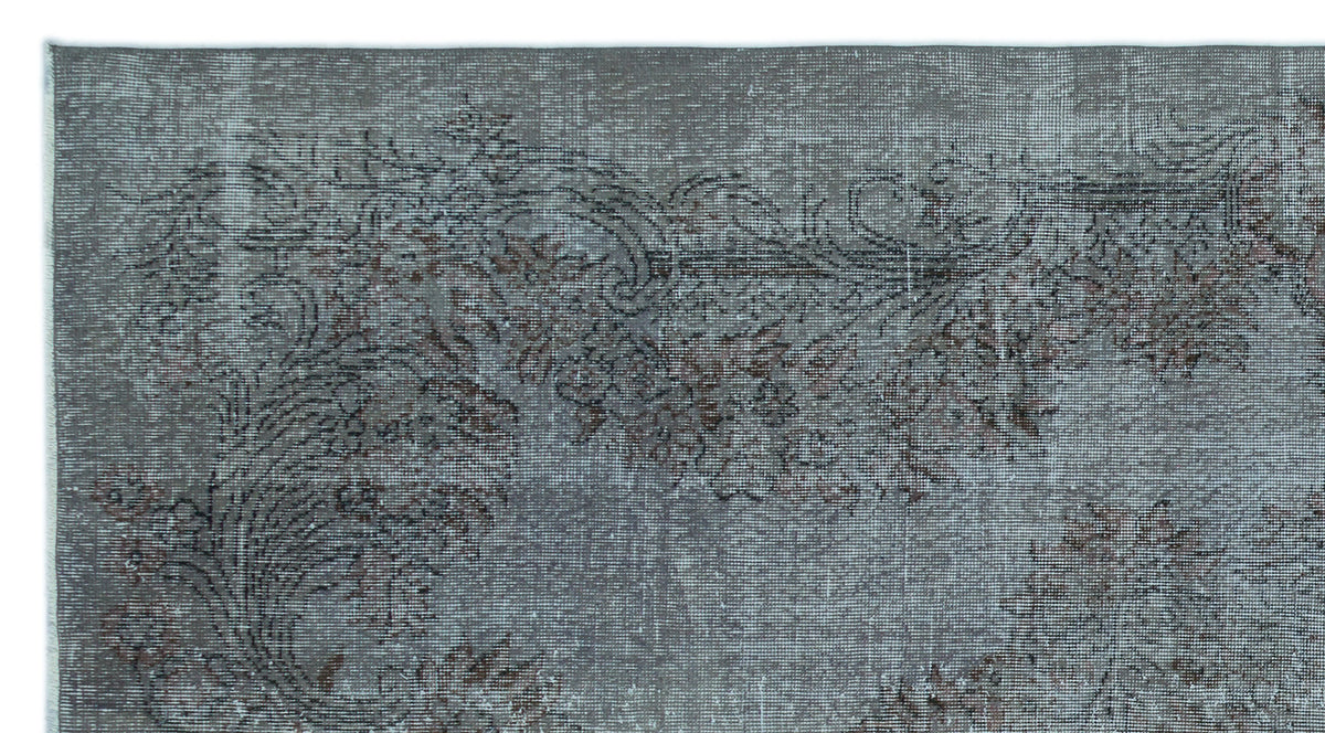 Blue Over Dyed Vintage Rug 5&#39;3&#39;&#39; x 9&#39;7&#39;&#39; ft 160 x 292 cm