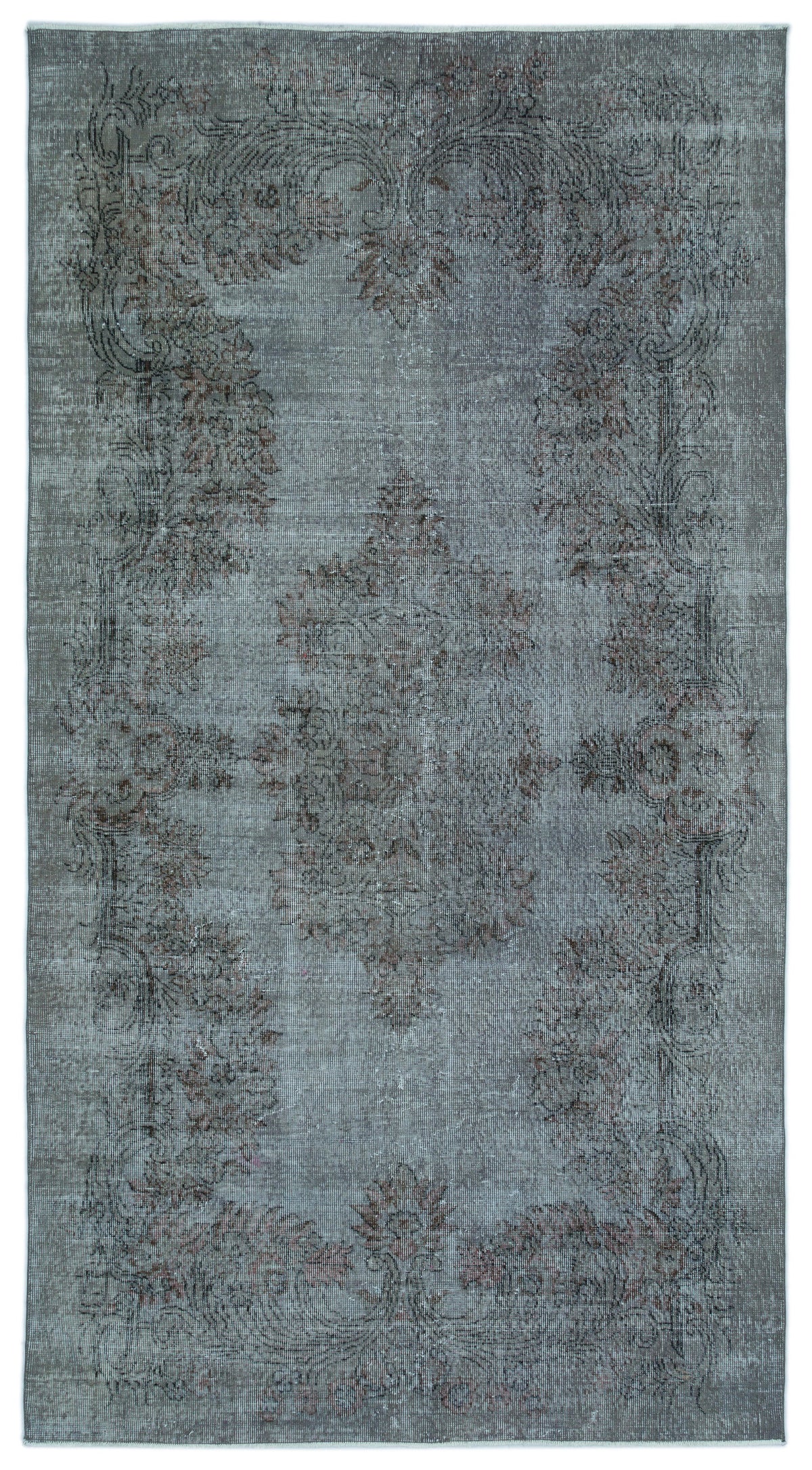 Blue Over Dyed Vintage Rug 5&#39;3&#39;&#39; x 9&#39;7&#39;&#39; ft 160 x 292 cm