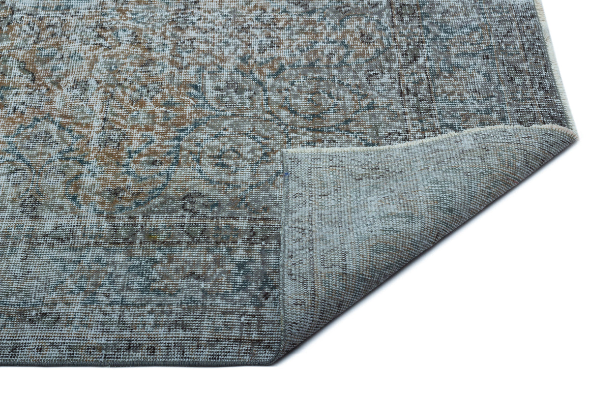 Blue Over Dyed Vintage Rug 5&#39;5&#39;&#39; x 9&#39;4&#39;&#39; ft 165 x 285 cm
