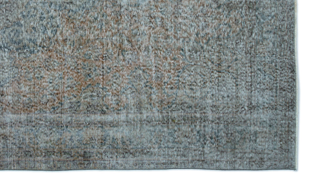 Blue Over Dyed Vintage Rug 5'5'' x 9'4'' ft 165 x 285 cm