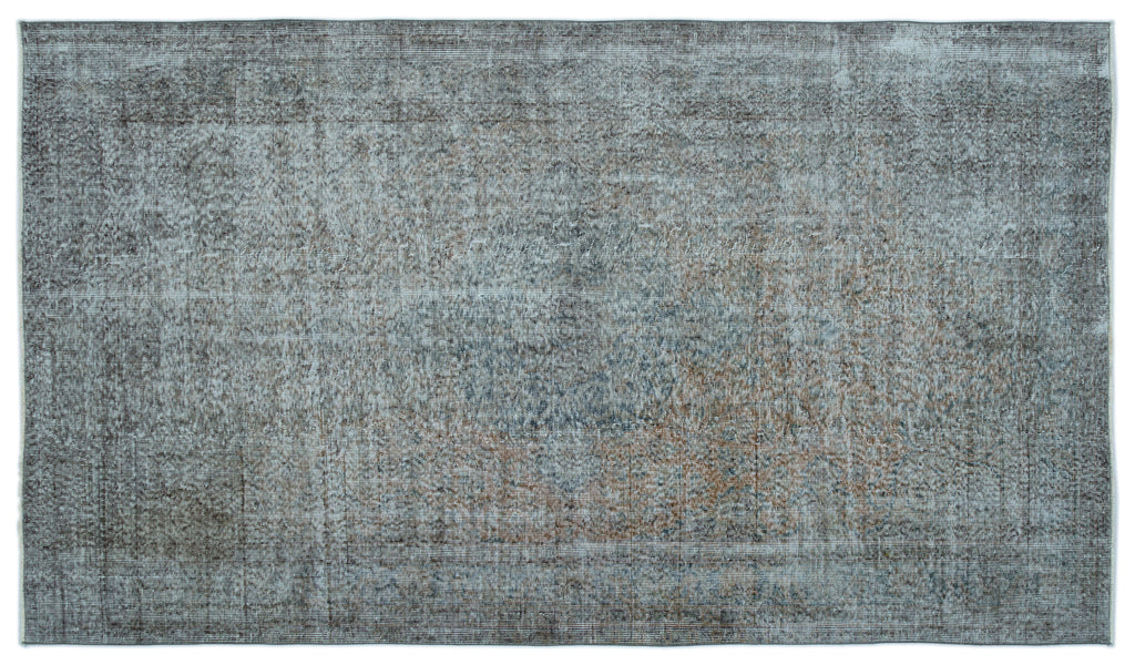 Blue Over Dyed Vintage Rug 5'5'' x 9'4'' ft 165 x 285 cm