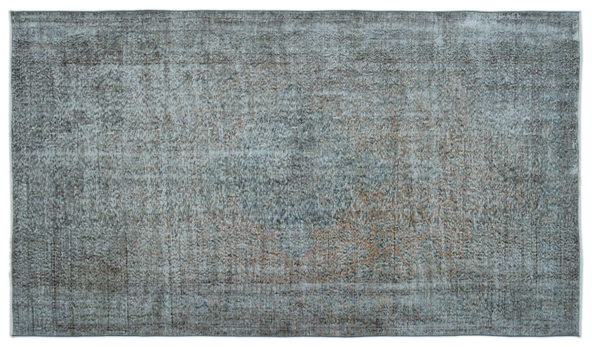 Blue Over Dyed Vintage Rug 5&#39;5&#39;&#39; x 9&#39;4&#39;&#39; ft 165 x 285 cm