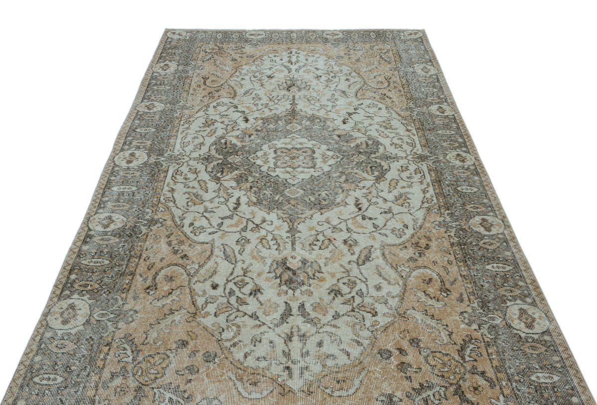 Beige Over Dyed Vintage Rug 5&#39;8&#39;&#39; x 9&#39;5&#39;&#39; ft 172 x 288 cm