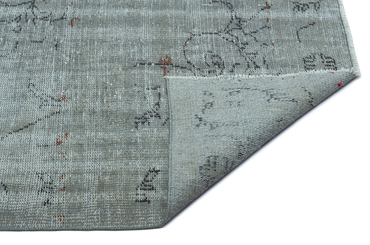 Gray Over Dyed Vintage Rug 5&#39;8&#39;&#39; x 9&#39;7&#39;&#39; ft 173 x 291 cm