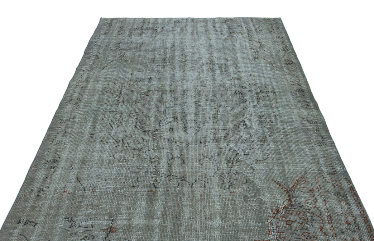Gray Over Dyed Vintage Rug 5&#39;8&#39;&#39; x 9&#39;7&#39;&#39; ft 173 x 291 cm