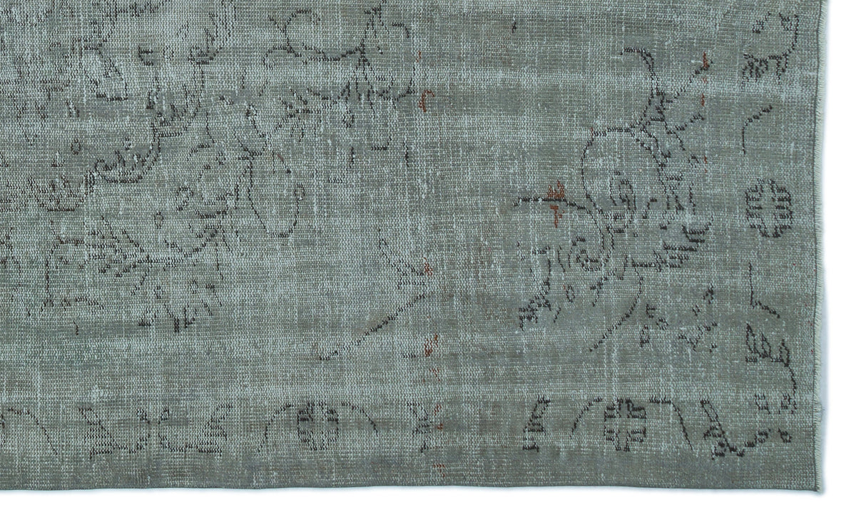 Gray Over Dyed Vintage Rug 5&#39;8&#39;&#39; x 9&#39;7&#39;&#39; ft 173 x 291 cm