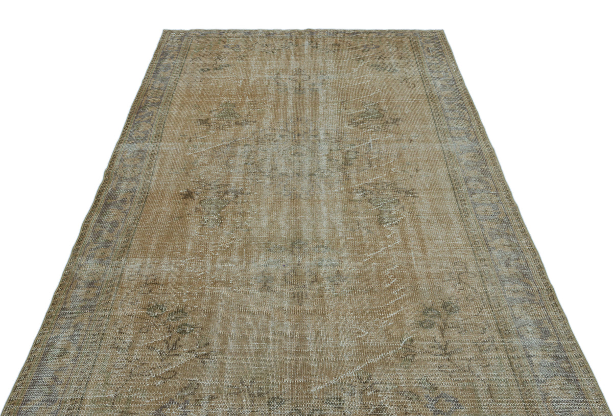 Beige Over Dyed Vintage Rug 5&#39;8&#39;&#39; x 9&#39;7&#39;&#39; ft 172 x 292 cm