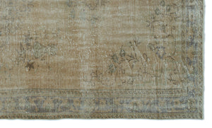 Beige Over Dyed Vintage Rug 5'8'' x 9'7'' ft 172 x 292 cm