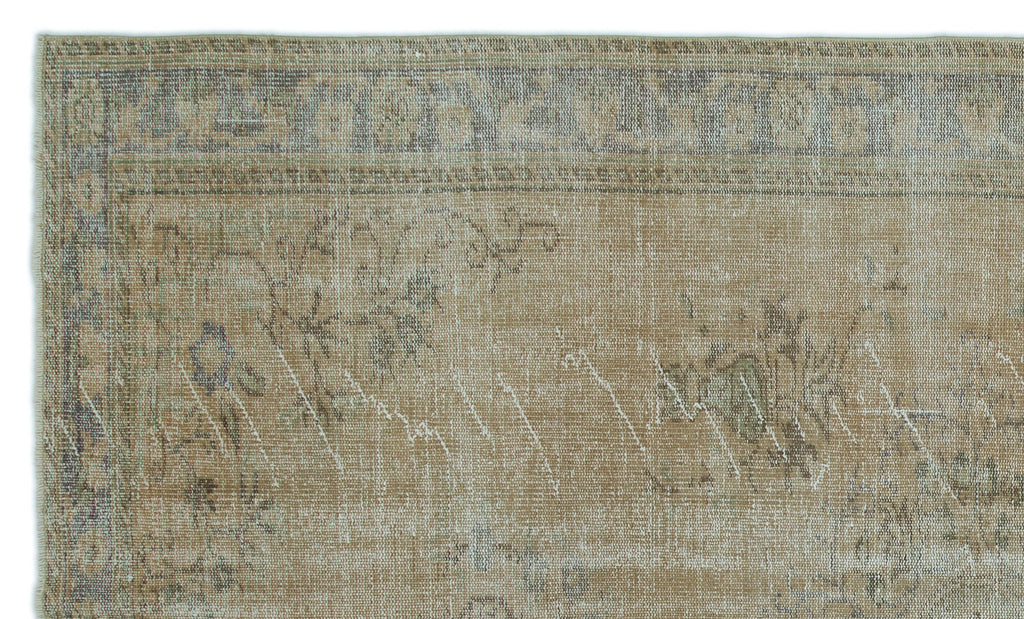 Beige Over Dyed Vintage Rug 5'8'' x 9'7'' ft 172 x 292 cm