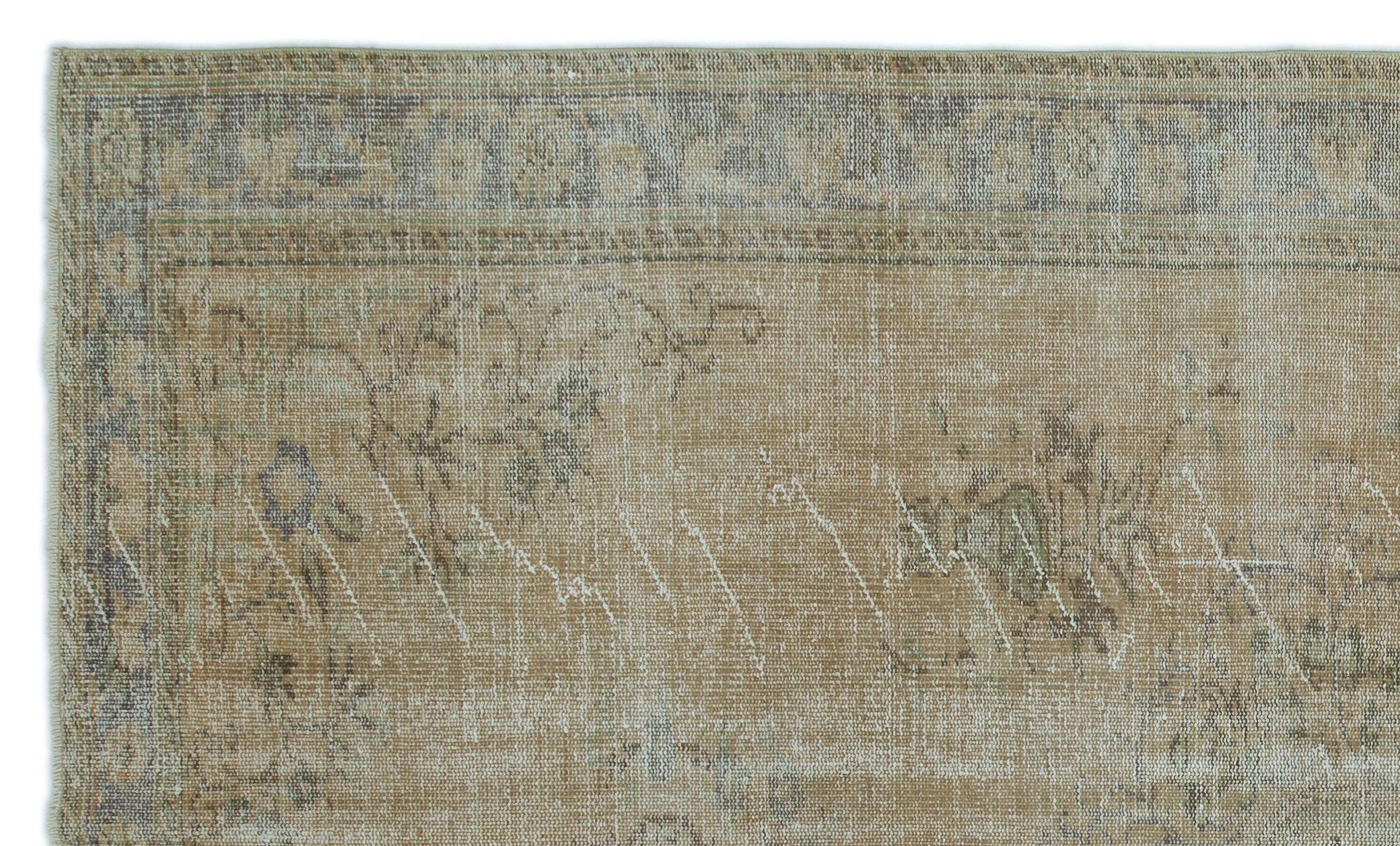 Beige Over Dyed Vintage Rug 5'8'' x 9'7'' ft 172 x 292 cm