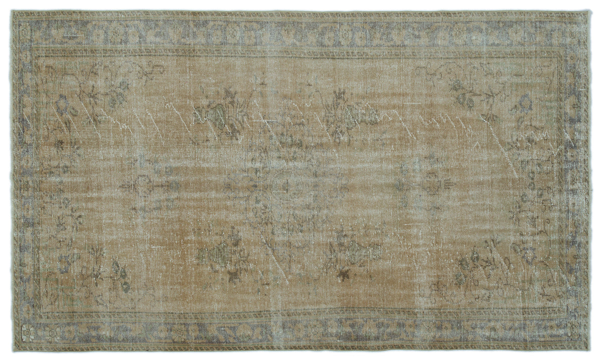 Beige Over Dyed Vintage Rug 5&#39;8&#39;&#39; x 9&#39;7&#39;&#39; ft 172 x 292 cm