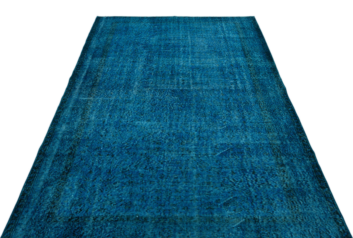 Turquoise  Over Dyed Vintage Rug 5&#39;9&#39;&#39; x 9&#39;5&#39;&#39; ft 175 x 286 cm