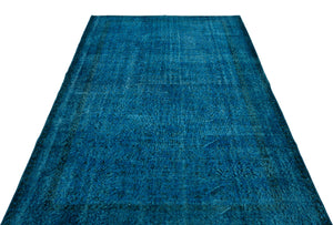 Turquoise  Over Dyed Vintage Rug 5'9'' x 9'5'' ft 175 x 286 cm
